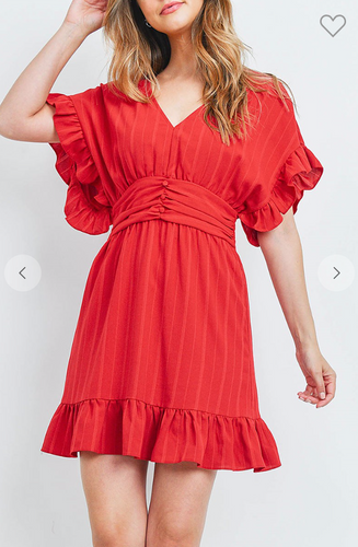 Red shift dress